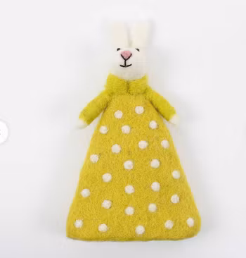 Påskhare, Bunny Long Dress, gul, tovad