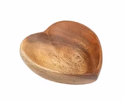 Skål, liten, hjärtformad, akaciaträ
