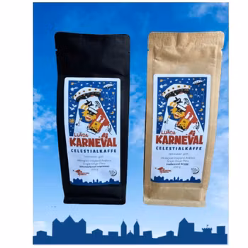 Karnevalkaffe Celestial, lätt mörkrost espressomalet