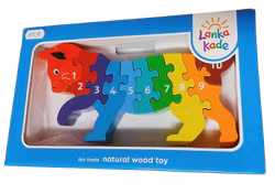 Räknepussel, Katt, siffror 1-10, trä