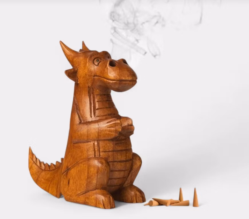 Rökelsehållare, Draken Smokie, trä
