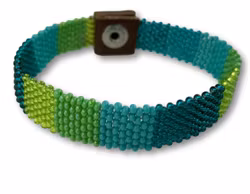 Armband, Gugu, Glaspärlor, gröna nyanser