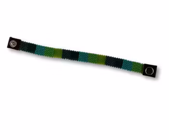 Armband, Gugu, Glaspärlor, gröna nyanser