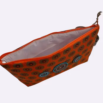 Necessär, kosmetikväska, Shweshwe-tyg med broderi