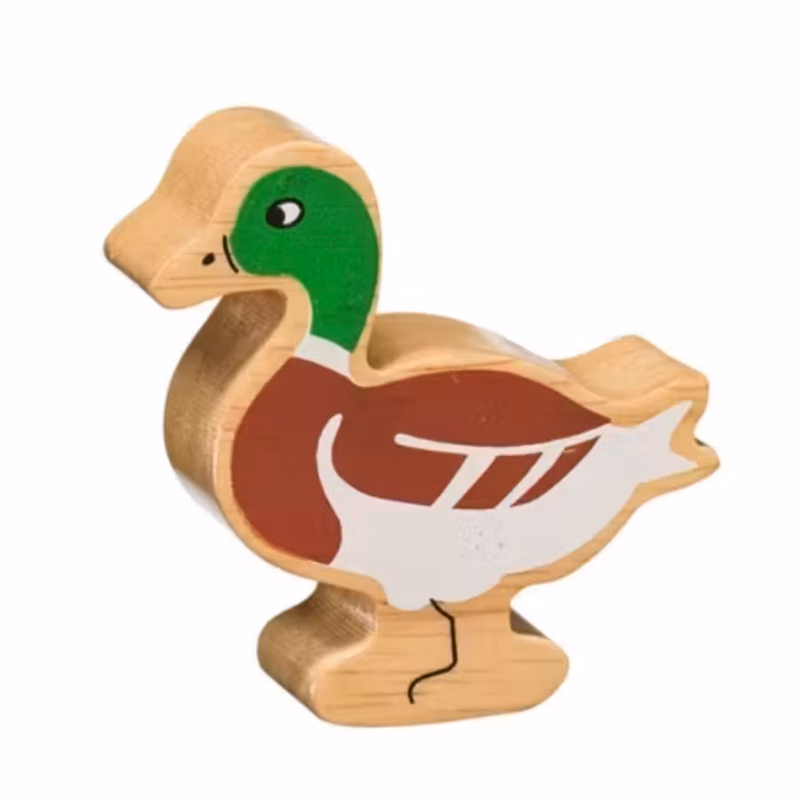 Träfigur Anka till sångpåsen om bondgården.