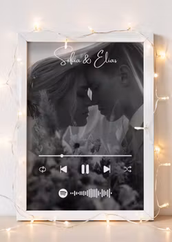 Personlig poster – Spotify-låt med egen bild - Svartvit