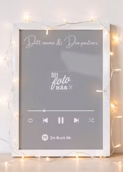 Personlig poster – Spotify-låt med egen bild - Svartvit