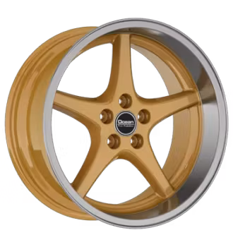 Ocean Wheels, MK18 gold polish lip + Däck 215/35R18 (Volvo 200- 700 - 900 serien)