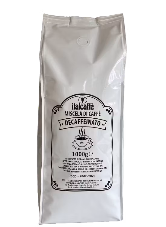 Italcaffè Decaf Espresso koffeinfri hele kaffebønner 1000g