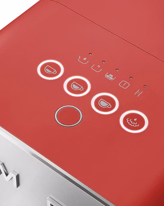 Smeg Fuldt Automatisk Kaffemaskine med Mælkeskummer, Rød
