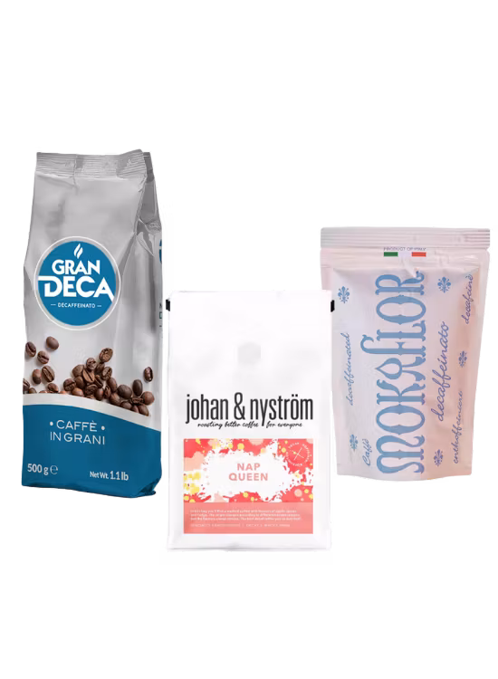 Prøv kaffepakken - Koffeinfri kaffebønner