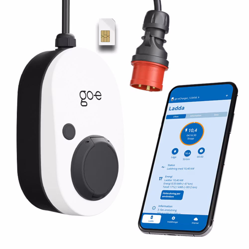 go-e Charger Gemini Flex 2.0 (4G) + 2,5m laddkabel