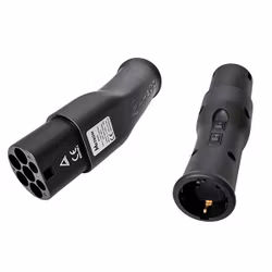 Adapter Typ 2 - Schuko 230V 16A svart