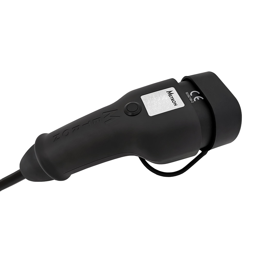 Laddkabel med Tesla knapp, 3-fas, 20A, 13,8kW, spiral