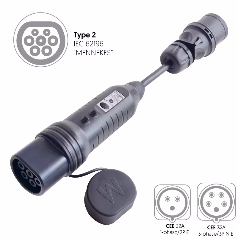 Adapter CEE 3-fas 16A till laddkabel Typ 2