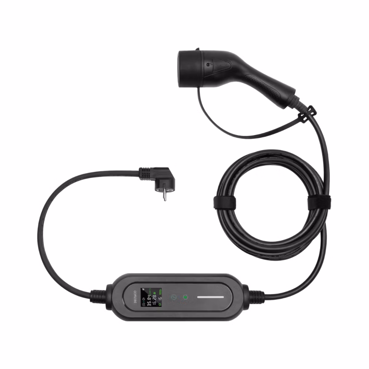 Laddkabel Schuko till Typ 2 6-16A med Temp-sensor