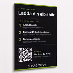 Informationsskylt för elbilsladdning