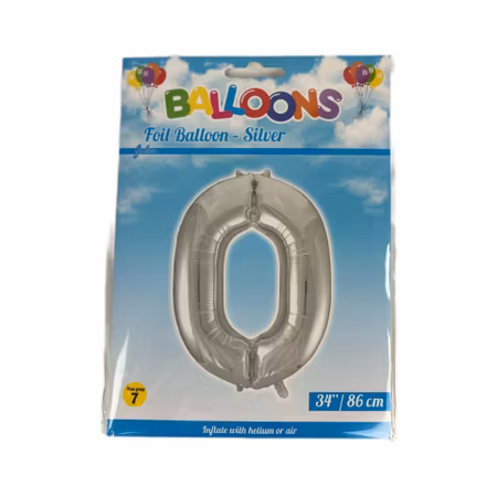 Sifferballong Nr 0 Silver - 86 cm