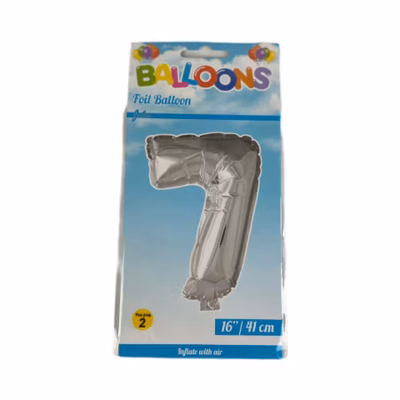 Sifferballong Nr 7 Silver - 41 cm