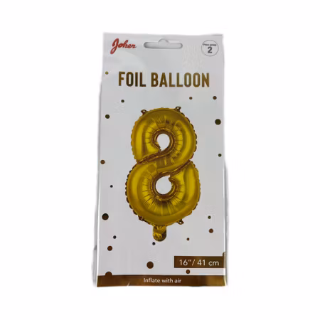 Sifferballong Nr 8 Guld - 41 cm