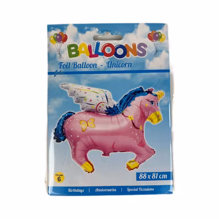Folieballong rosa unicorn - 88 cm