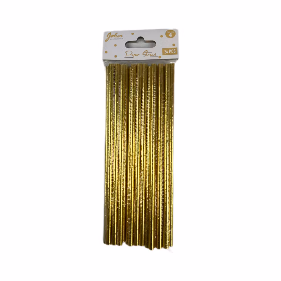 Papperssugrör Guld 24-pack