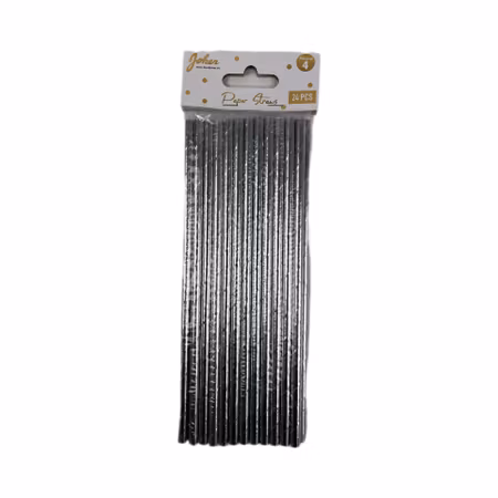 Papperssugrör Silver 24-pack