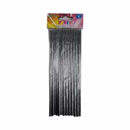 Papperssugrör Silver 24-pack