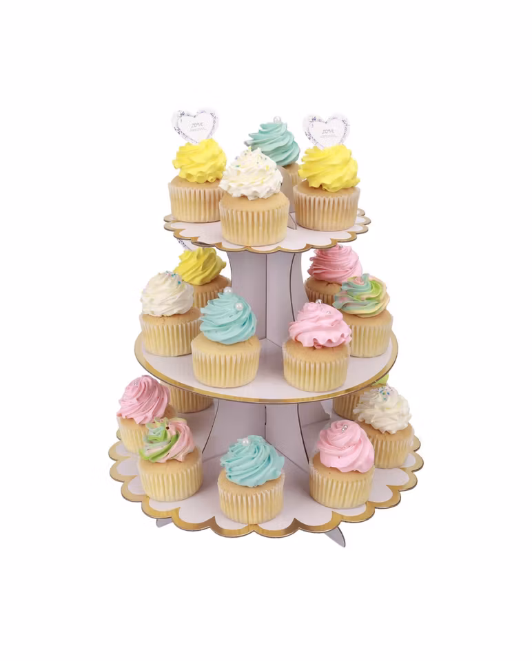 Cupcakeställ 3 våningar Vit