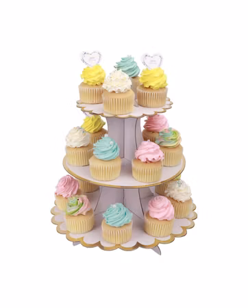 Cupcakeställ 3 våningar Vit