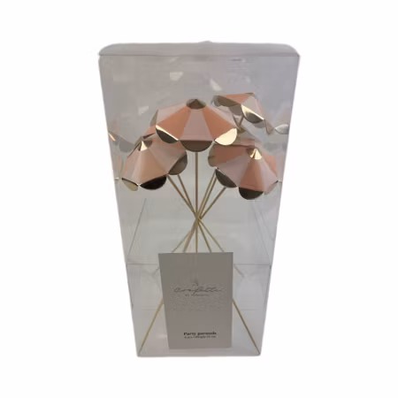 Rosa miniparasoller 6-pack