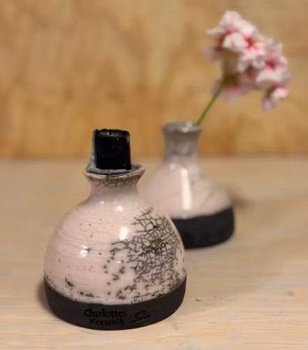 Rakuvas/ljusstake, ljusrosa