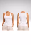 5324-Vit Linne Bambu Dam 1-pack NYHET!