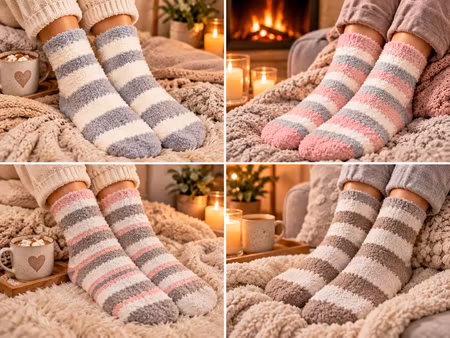 Z-2030  Chenille strumpor 3-pack