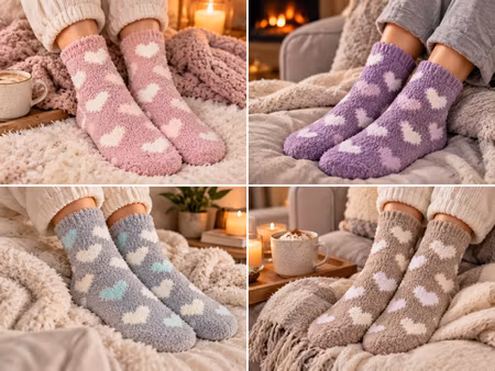 Z-2032  Chenille strumpor 3-pack
