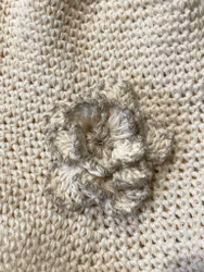 Lin/bomull hatt med blomma