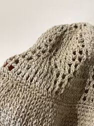 Beige lin/bomull hatt