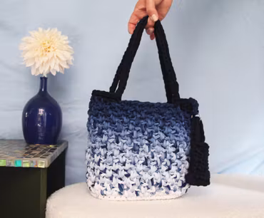 Blå Ombré Virkad Väska