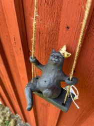 Katten Zorro på gunga