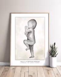 Personlig födelsetavla, skala 1:1, 50x70 cm