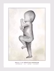 Personlig födelsetavla, skala 1:1, 50x70 cm