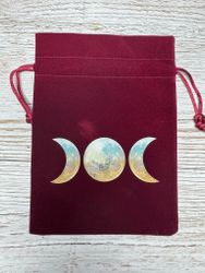 Tarotpåse månfas (vinröd)