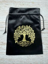 Tarotpåse Livets träd (svart)