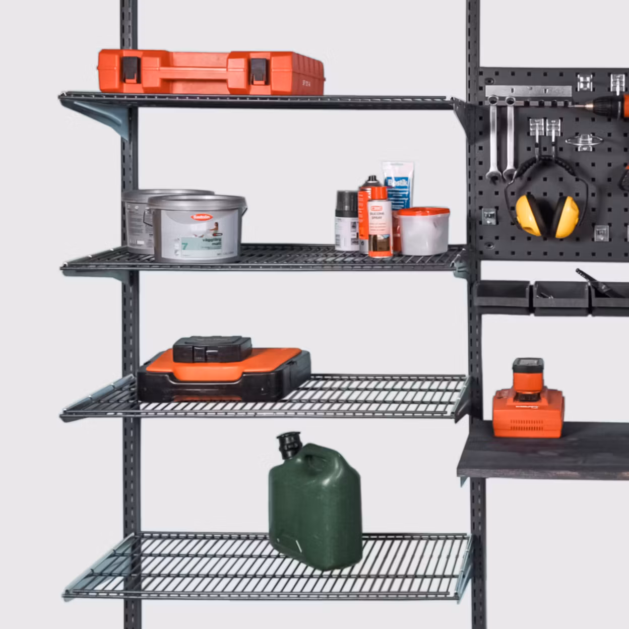 Trådhylla till hängskena