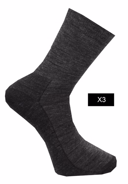Ullsocka liner 3-pack, grå
