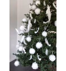 Julkula Fjäder Snow Fluff Vit (1st)