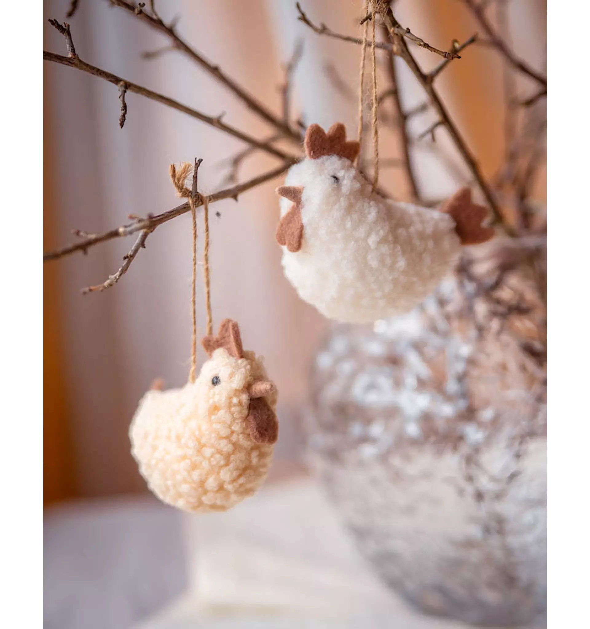 Ulldjur Hängande Höna Fluffy (1st)