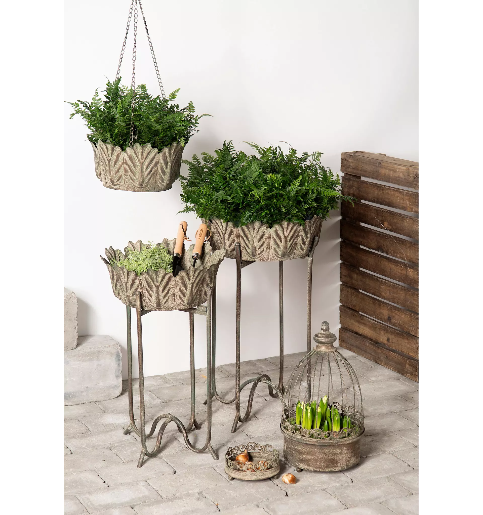 Planteringsbur Metall Grön