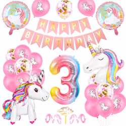 Unicorntema - 3 år - Ballonger kit