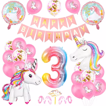 Unicorntema - 3 år - Ballonger kit